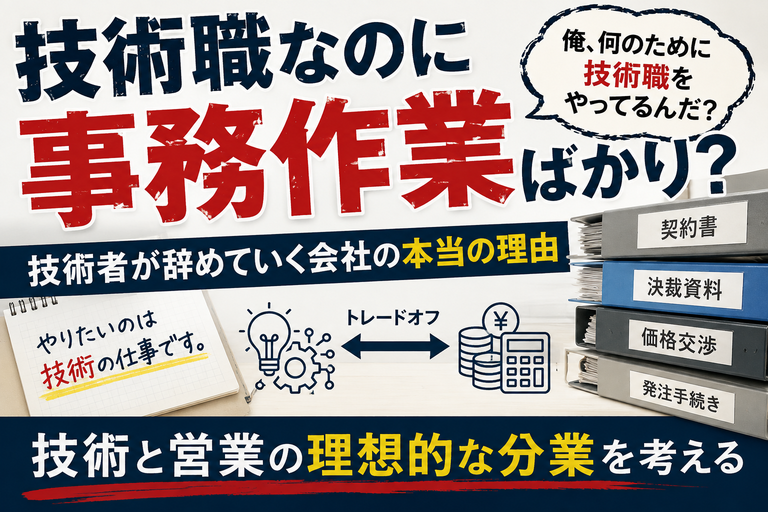 技術職なのに事務作業ばかり？